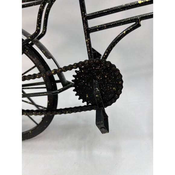 Vtg Metal & Wood Bicycle Home Decor, Wheels & Chain Turn - Picture 10 of 13